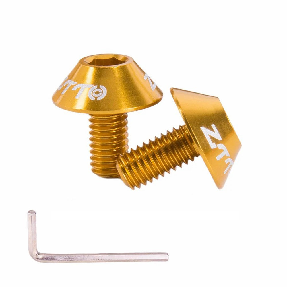 ZTTO 2PCS M5x10 Bicycle Water Bottle Cage Bolts Aluminum Alloy Bike Screws Wrench Set