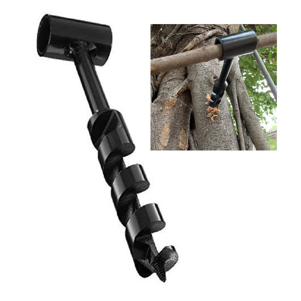 YH0158 10mm Wood Drilling Tool Outdoor Camping Carbon Steel Manual Drill Survival Tool