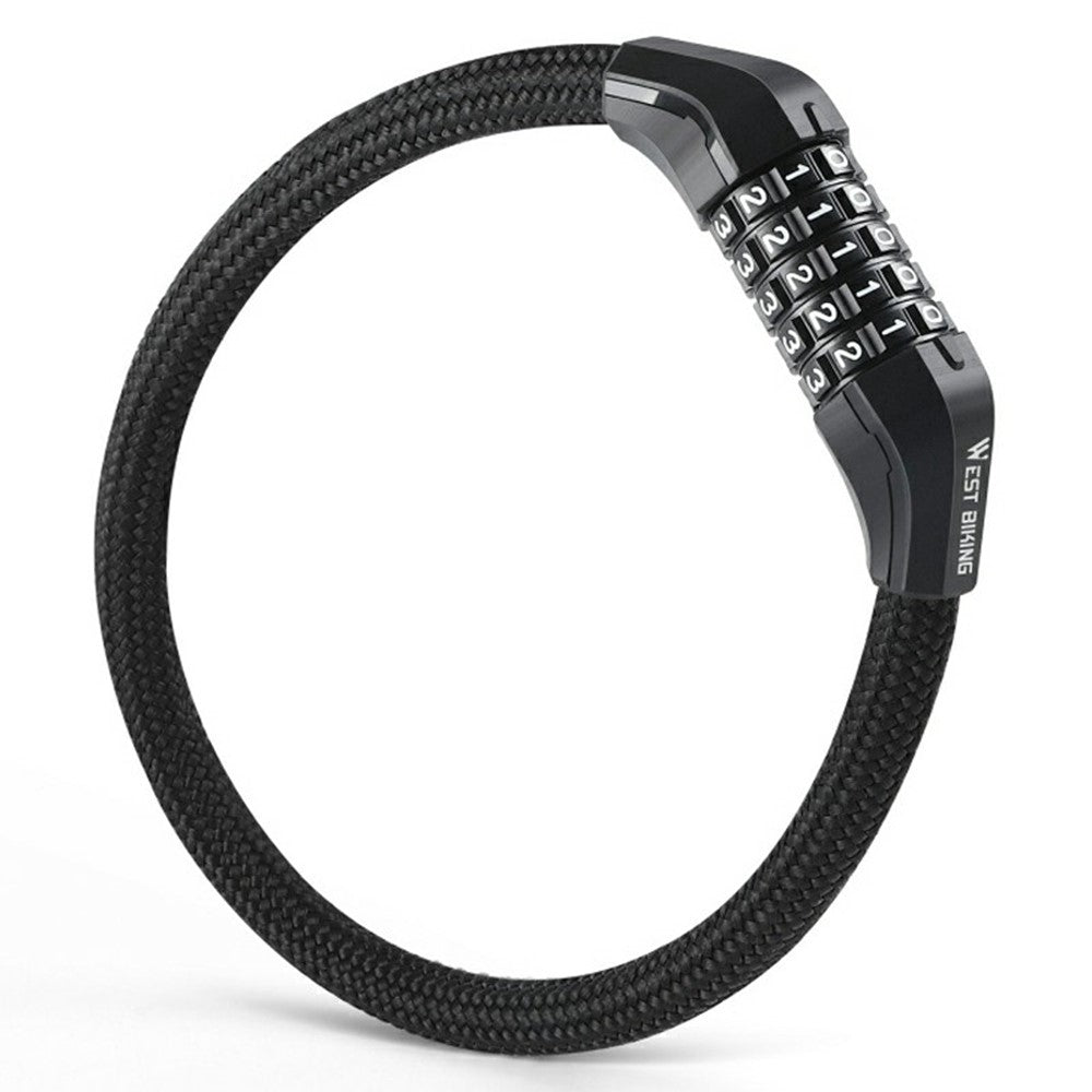 WEST BIKING YP0705121 Bicycle Electric Bike 5-Digit Combination Lock Steel Cable Anti-Theft Password Lock