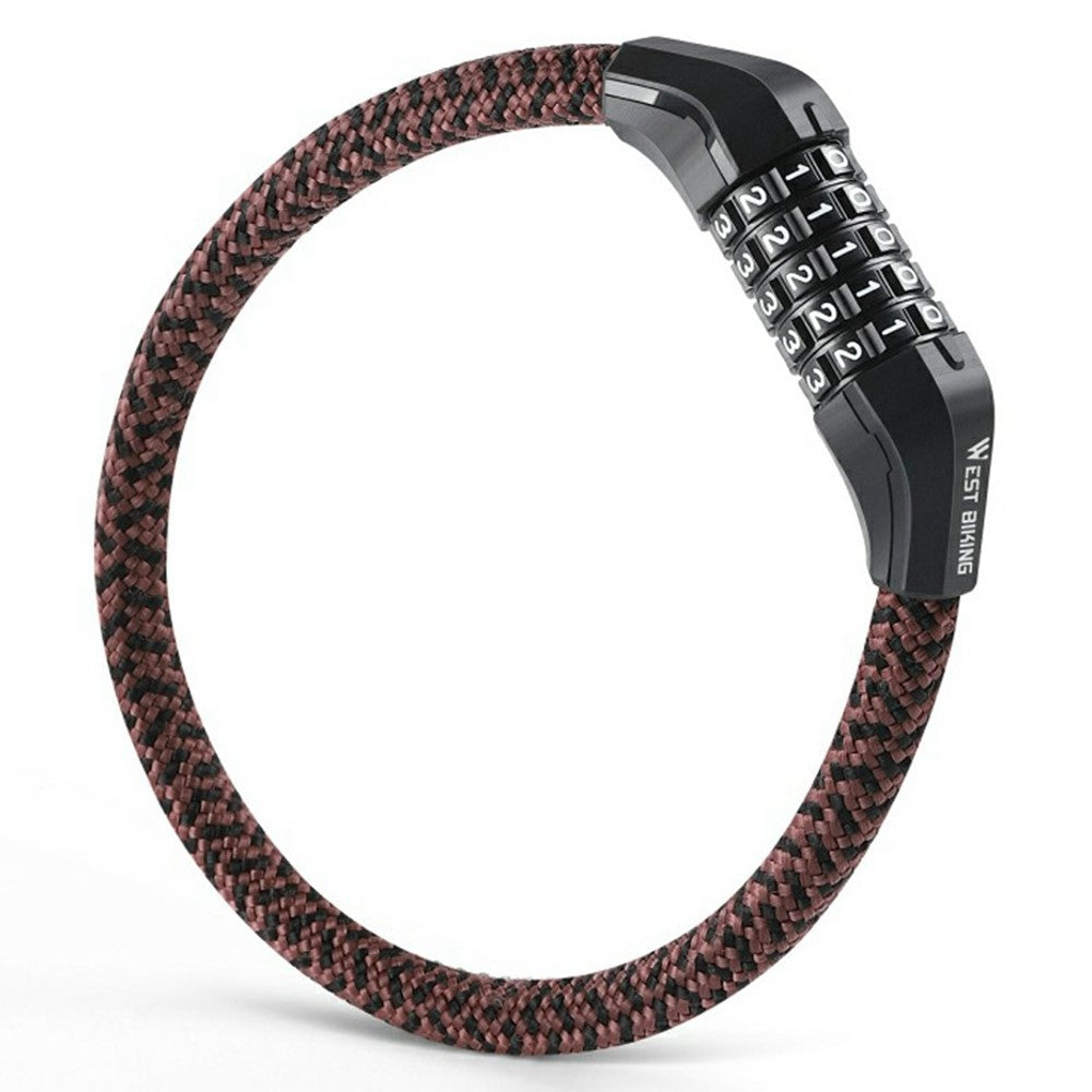 WEST BIKING YP0705121 Bicycle Electric Bike 5-Digit Combination Lock Steel Cable Anti-Theft Password Lock