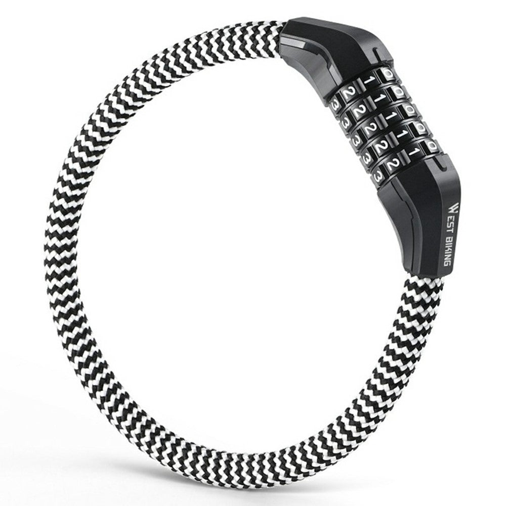 WEST BIKING YP0705121 Bicycle Electric Bike 5-Digit Combination Lock Steel Cable Anti-Theft Password Lock