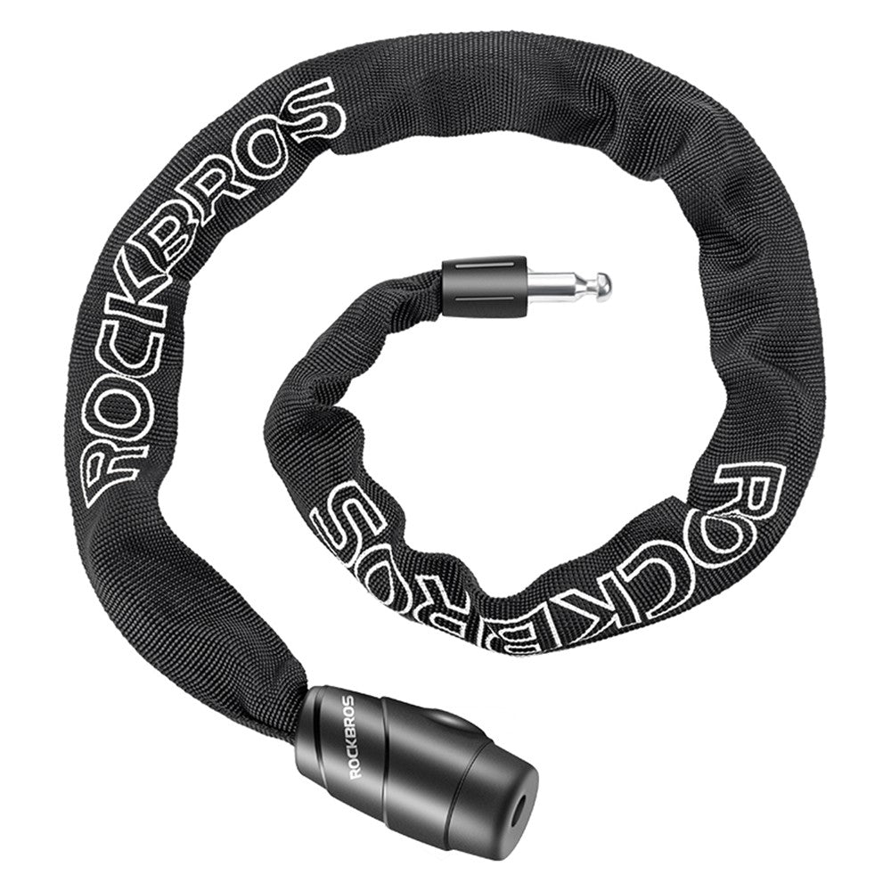 ROCKBROS Bicycle Chain Locks E-Bike Locks Heavy Duty Anti-Theft Bicycle Chain Lock with Keys Lock Chain for Motorcycle, MTB, Door, Gate, Fence, Grill 702 Key Version