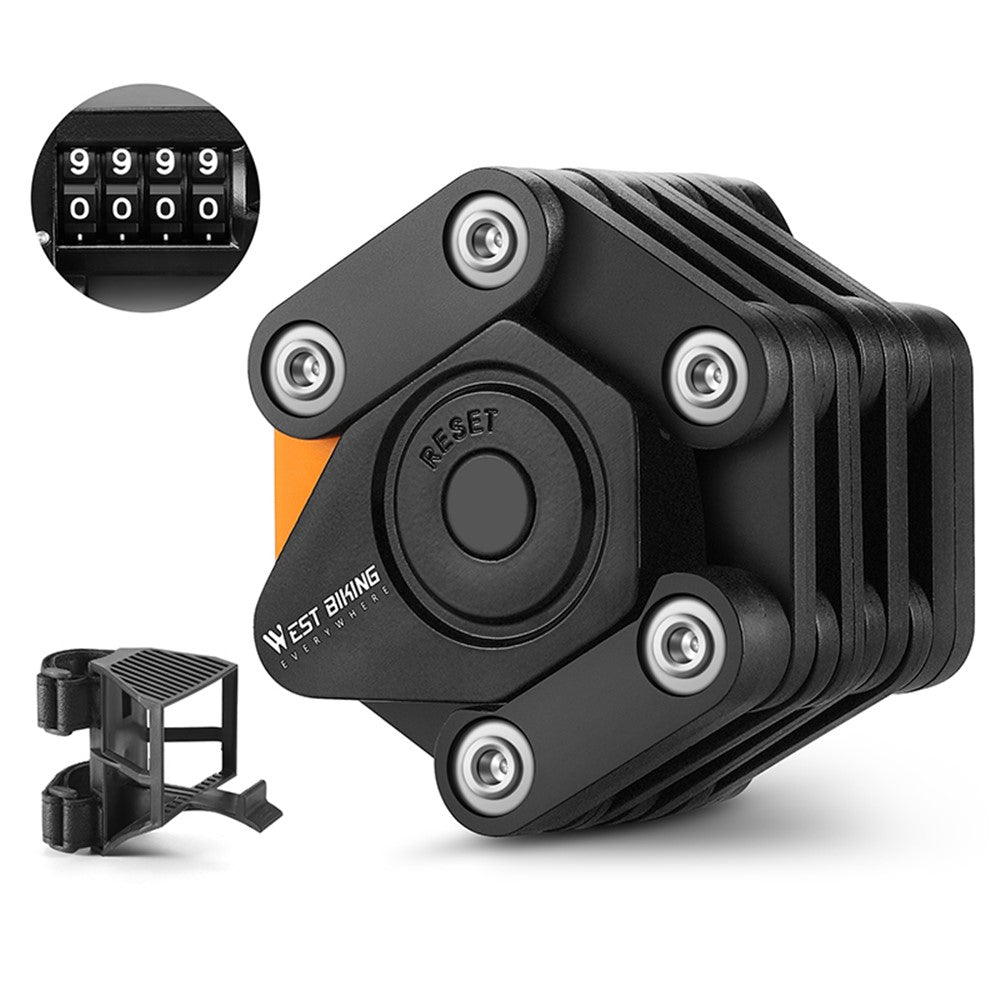 WEST BIKING YP0705098 Bike Folding Password Lock Extended Anti-theft Lock