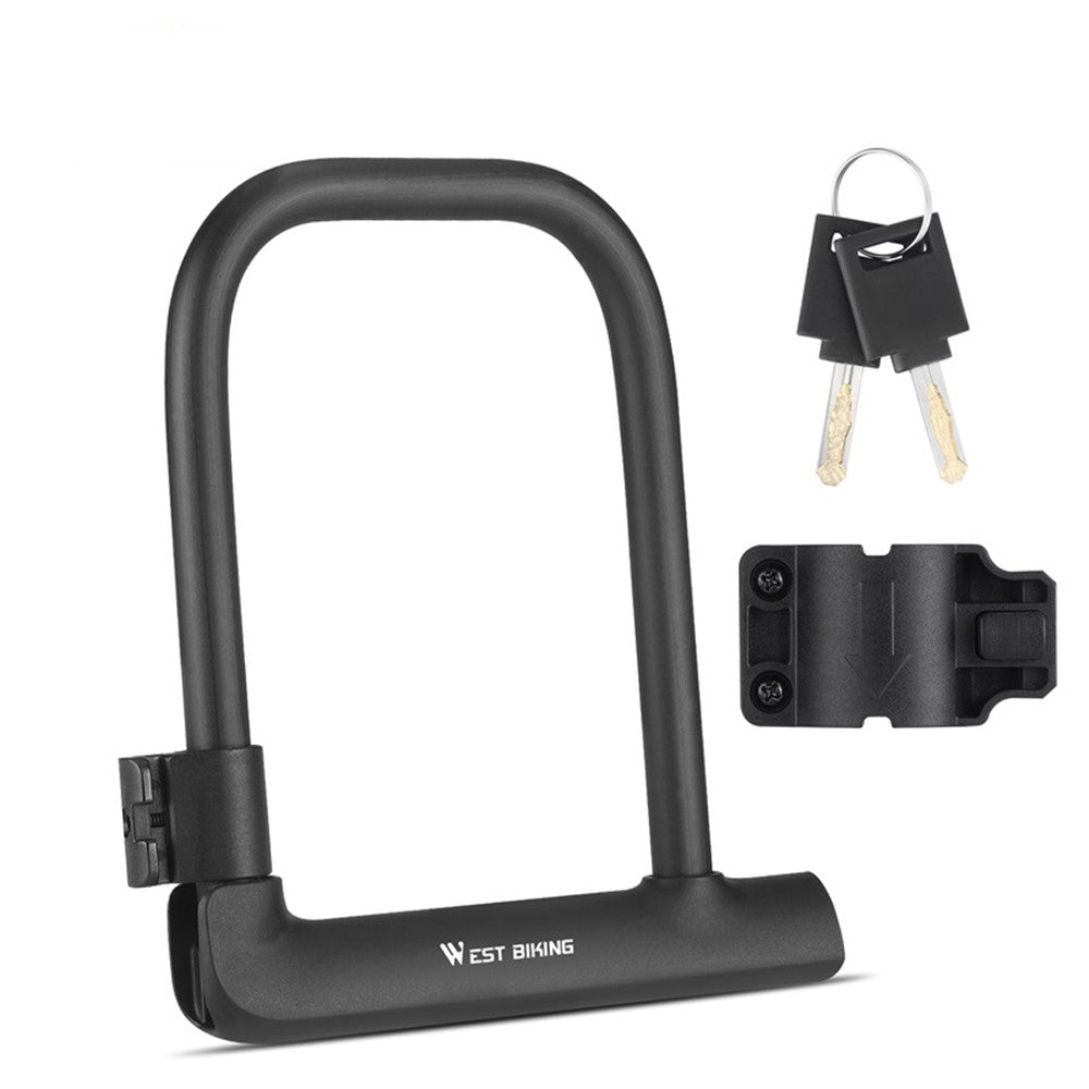 WEST BIKING YP0705095 Anti-Theft Bicycle U Lock with Key Safety Lock with Sturdy Mounting Bracket