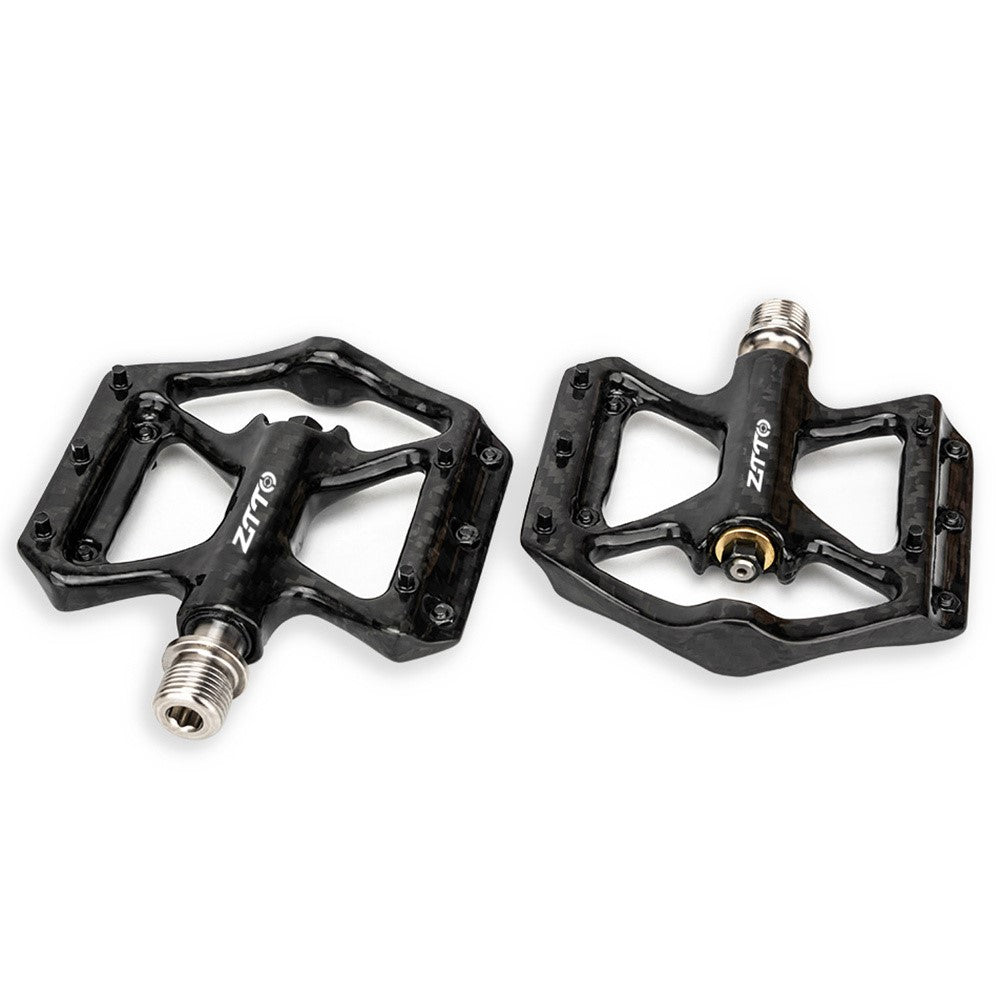 ZTTO R251C 1 Pair MTB Road Bicycle Pedals Ultra-Light Carbon Fiber Bike Cycling 3 Bearings Pedals
