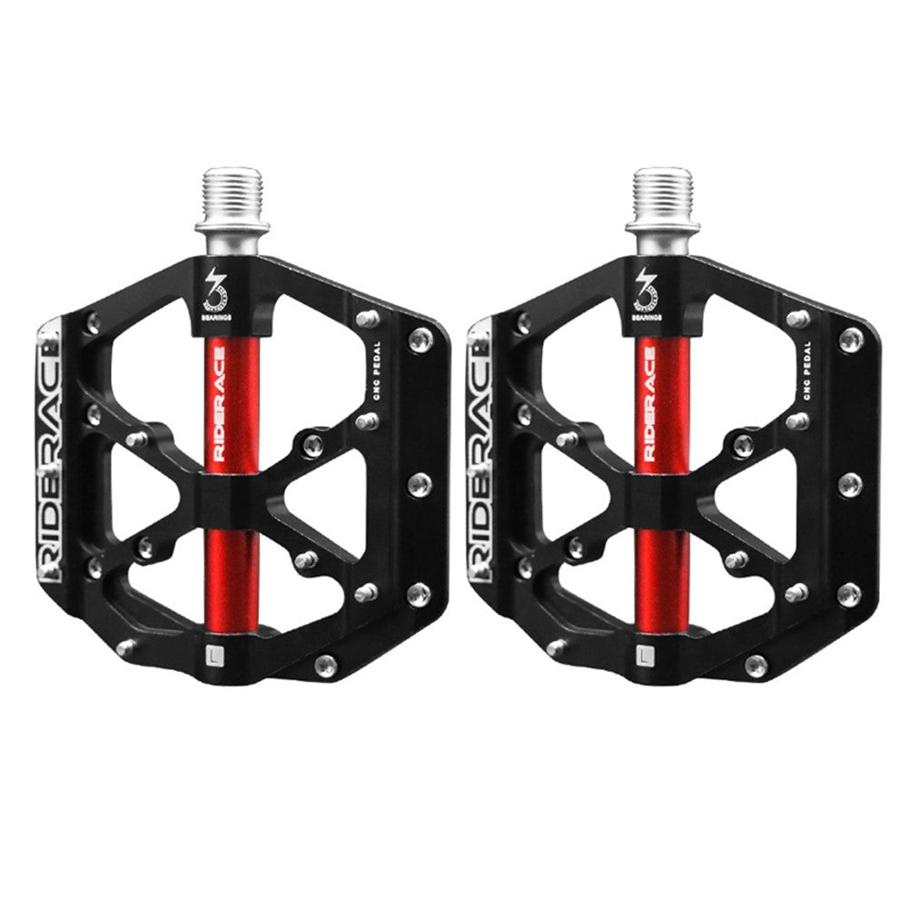 RIDERACE RN1527 Mountain Bike Pedals Aluminum Alloy Non-Slip 3-Bearing Pedals