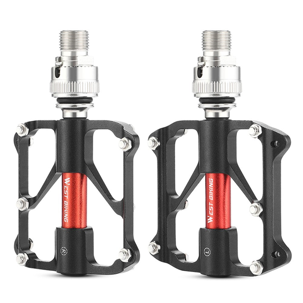 WEST BIKING YP0802118 1 Pair Bike Pedals 3-Bearing Aluminum Alloy MTB Bicycle Pedals
