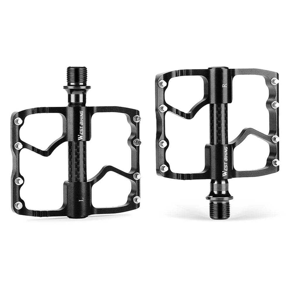 WEST BIKING YP0802098 1 Pair Bicycle Anti-slip Pedals Aluminum Alloy + Carbon Fiber MTB Road Bike Pedals