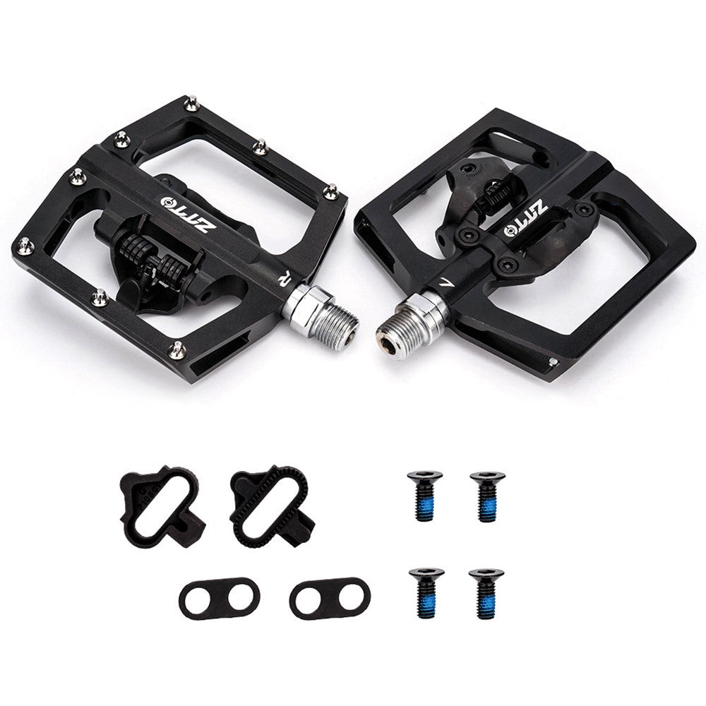 ZTTO STPD15 1 Pair Bicycle Anti-slip Pedals Aluminum Alloy Bike Cycling SPD Flat Pedals with Cleats