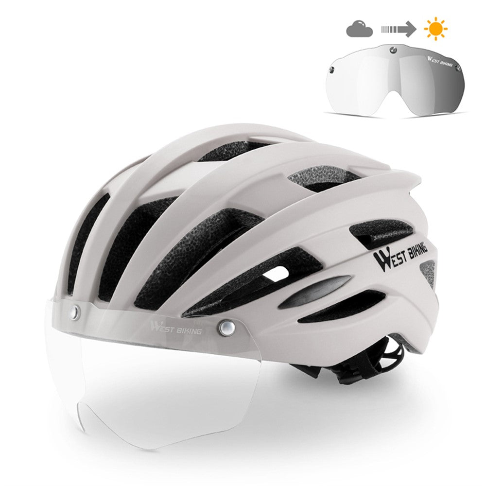 WEST BIKING YP0708120 EPS Foam Cycling Helmet with Magnetic Suction Photochromic Lens