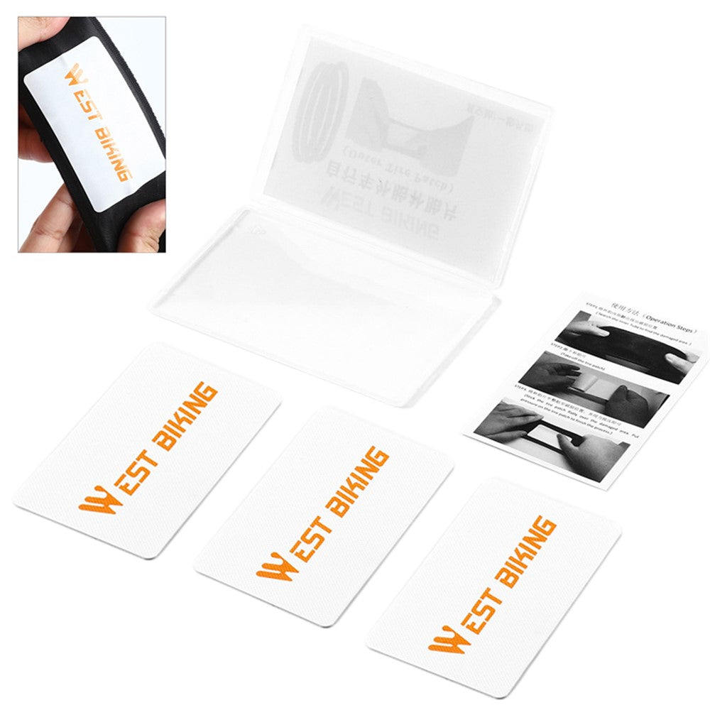 WEST BIKING YP0719322 3Pcs Glueless Tire Patch Kit Bike Patch Repair Tool