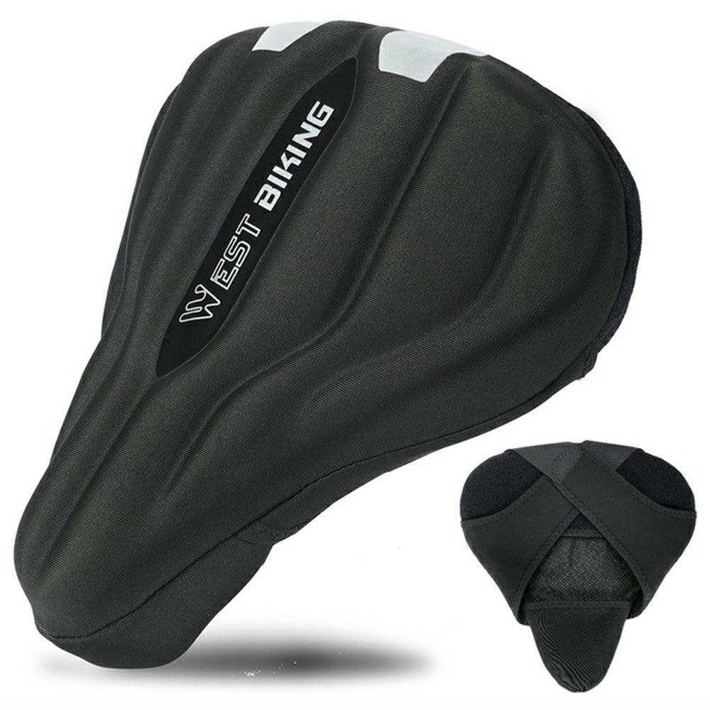 WEST BIKING YP0801231 Bike Saddle Cover Widen Thicken Shock Absorption Bicycle Seat Cushion, 25.5x26.5cm