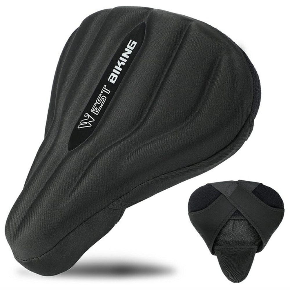 WEST BIKING YP0801231 Bike Saddle Cover Widen Thicken Shock Absorption Bicycle Seat Cushion, 25.5x26.5cm