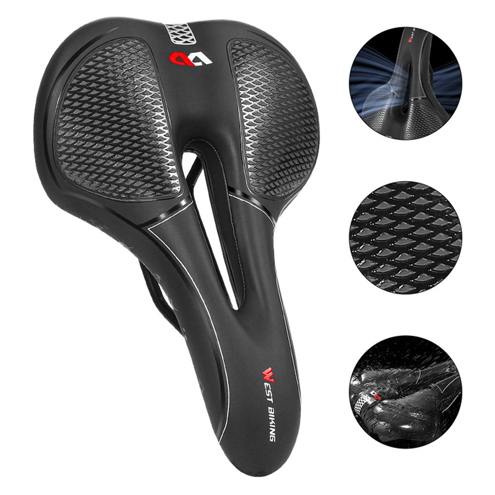 WEST BIKING YP0801128-129 Shockproof Bike Saddle Breathable MTB Road Bicycle Seat Cushion