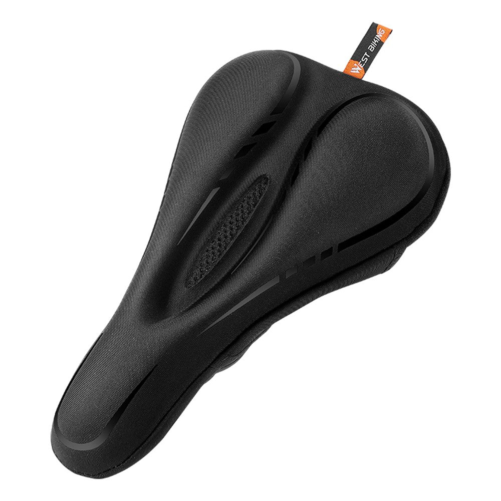 WEST BIKING YP0801143 Bike Cycling Saddle Thicken Breathable Shock-absorption Bicycle Seat Cushion with Rainproof Cover