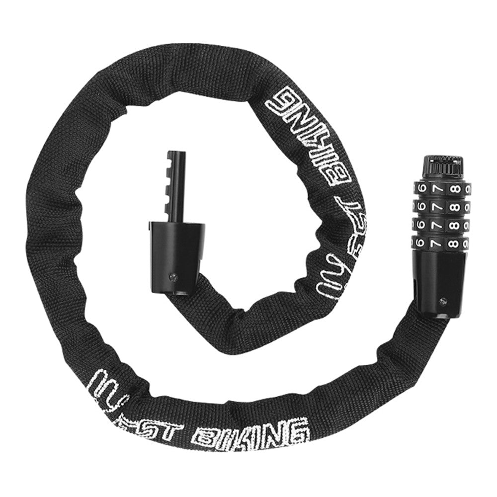 WEST BIKING YP0705089 0.65m Bike Chain Lock 4 Digit Resettable Combination Alloy Bicycle Locks for Bikes, Scooter, Door