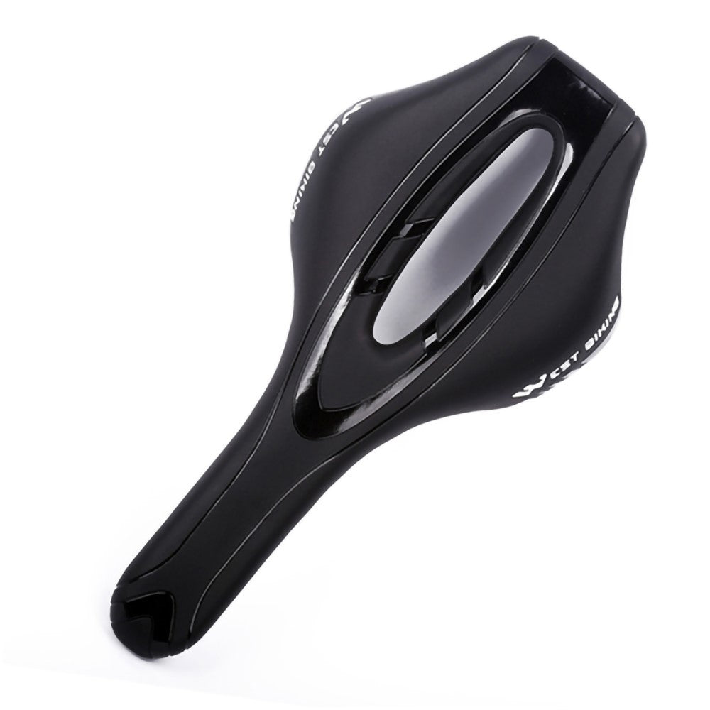 WEST BIKING YP0801072 PU Leather Bike Saddle Breathable Hollow Shock-absorption Bicycle Seat Cushion