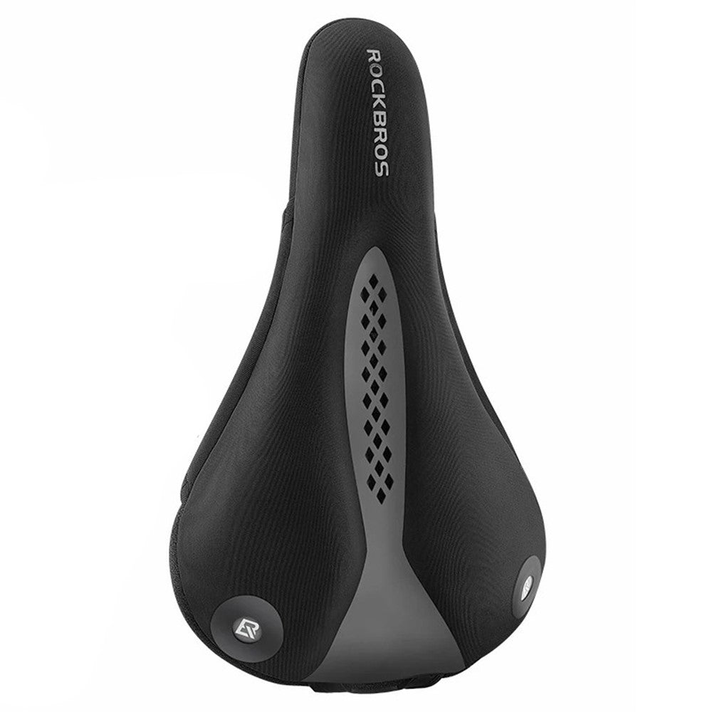 ROCKBROS Bike Saddle Cover Memory Foam + Liquid Silicone Thicken Bicycle Seat Cushion with Dual Tail Light