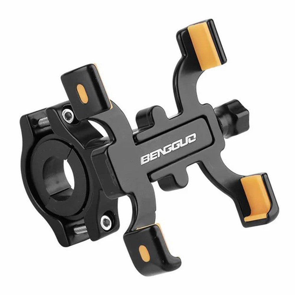 BENGGUO BG-2965 Aluminum Alloy 360 Degree Rotation Mechanical Lock Bike Phone Mount Bracket