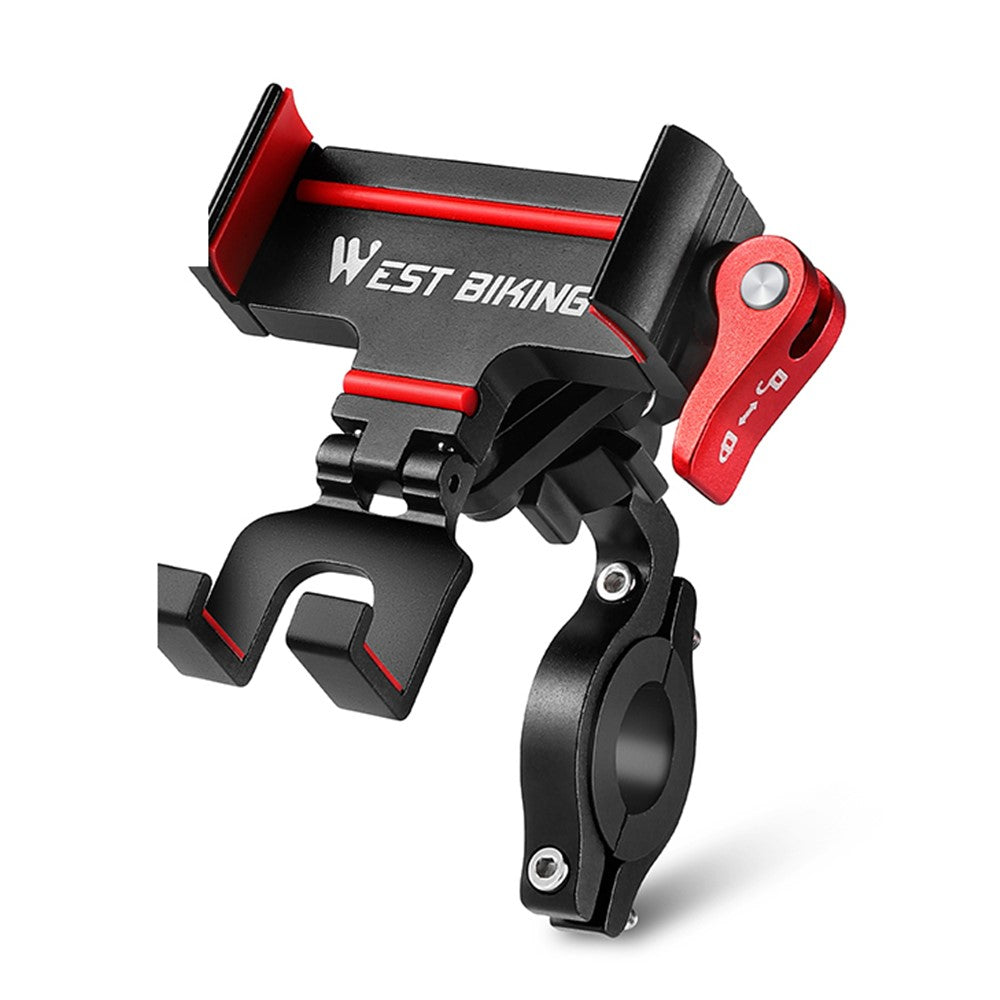 WEST BIKING Bike Phone Mount 360 Degree Rotation Aluminum Alloy Navigation Bracket for Road Mountain Bicycle