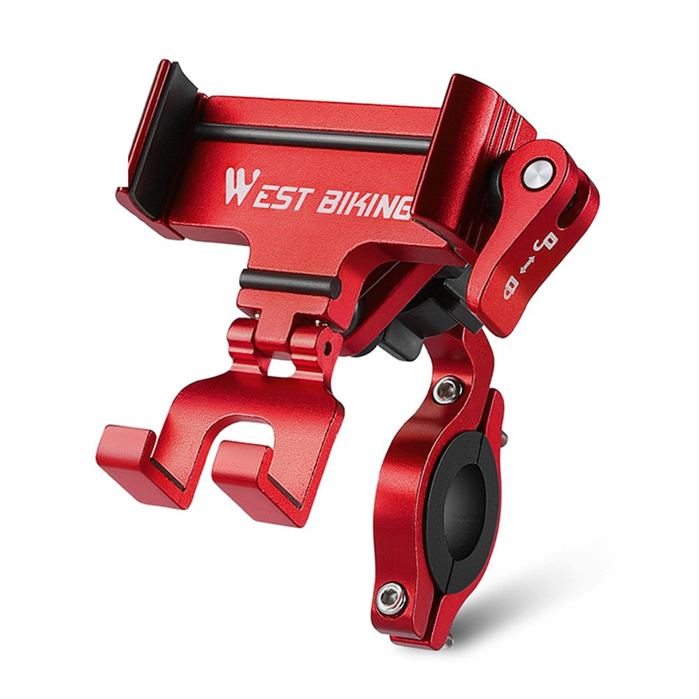 WEST BIKING Bike Phone Mount 360 Degree Rotation Aluminum Alloy Navigation Bracket for Road Mountain Bicycle