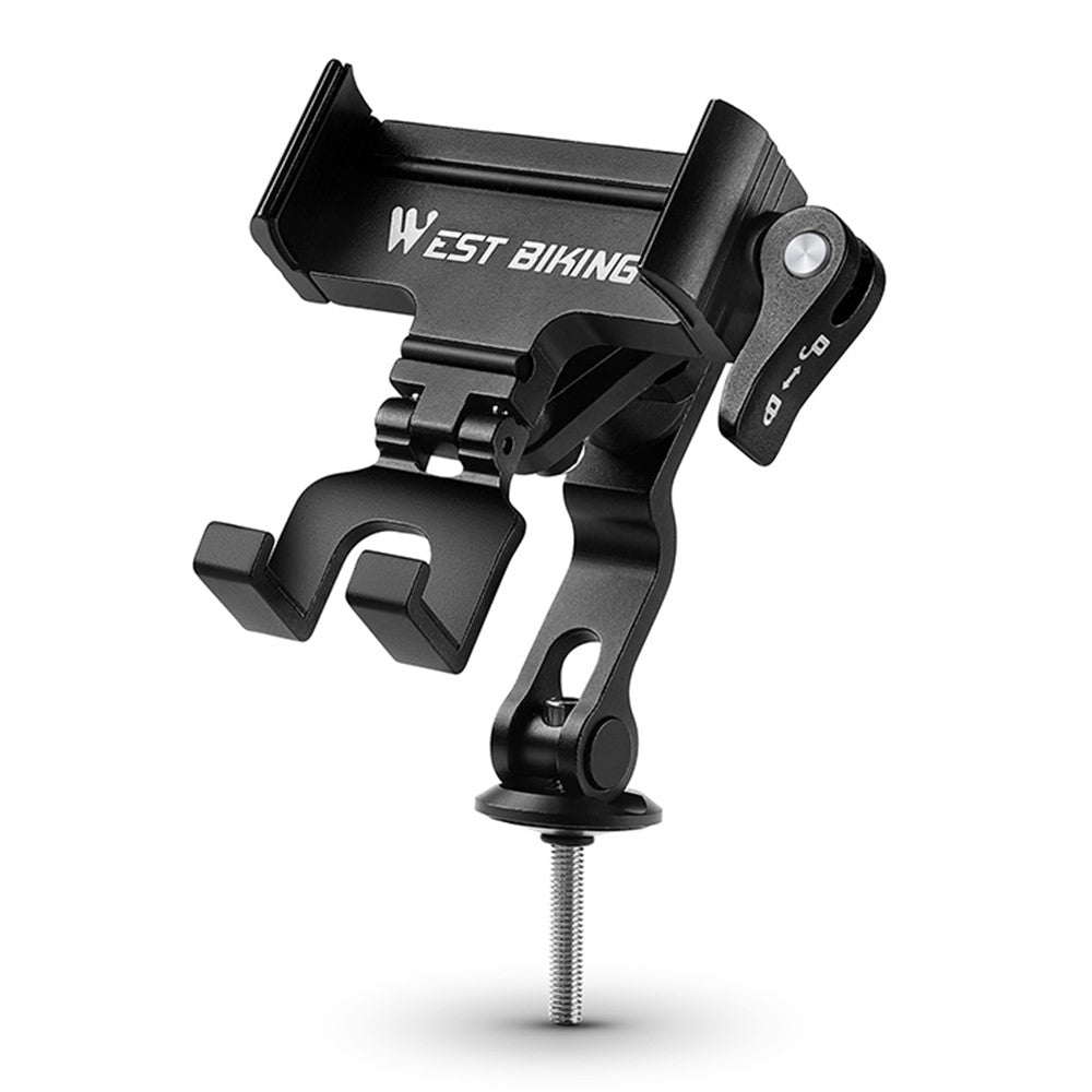 WEST BIKING Bike Phone Mount 360 Degree Rotation Aluminum Alloy Navigation Bracket for Road Mountain Bicycle