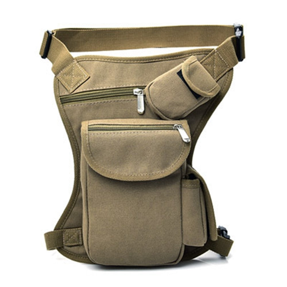 Outdoor Hiking Canvas Fanny Pack Tactical Drop Leg Bag Running Waist Belt Hip Bag