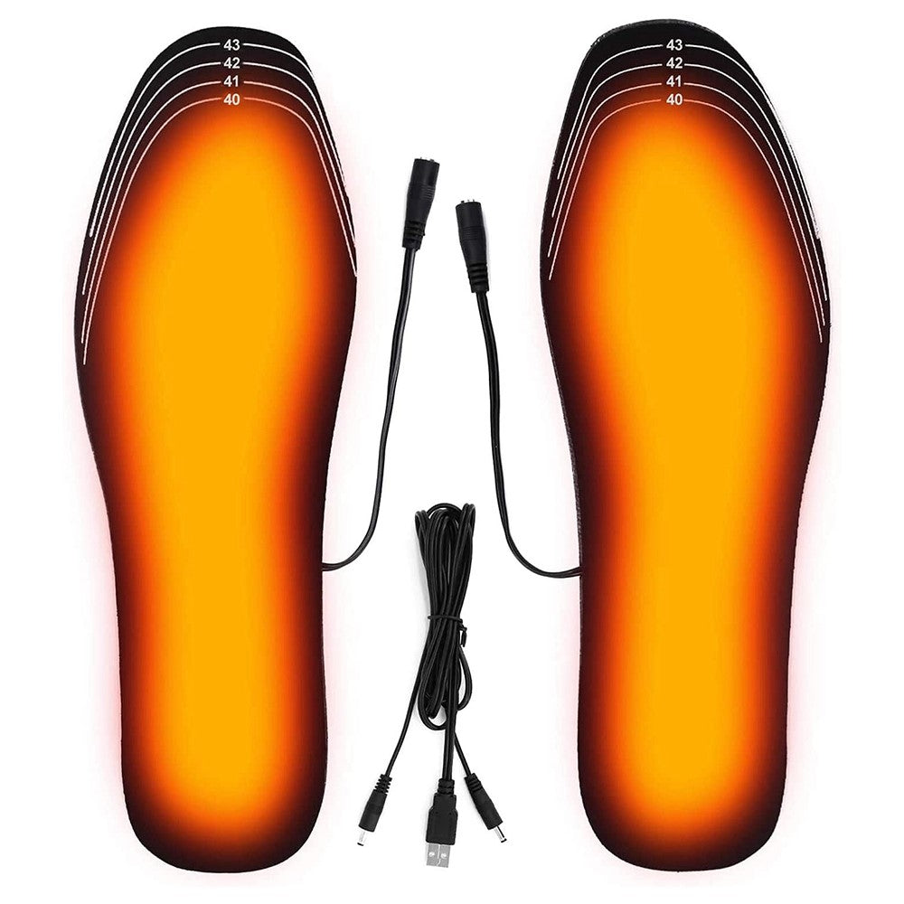 1 Pair Heated Insoles Rechargeable Foot Warmers Electric Heat Shoe Insoles for Winter Camping Skiing Hunting Cycling