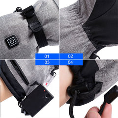 1 Pair Winter Waterproof Heating Hand Warmer Touch Screen Electric Thermal Gloves for Snowboard Cycling Ski with Battery Box