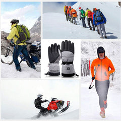 1 Pair Winter Waterproof Heating Hand Warmer Touch Screen Electric Thermal Gloves for Snowboard Cycling Ski with Battery Box