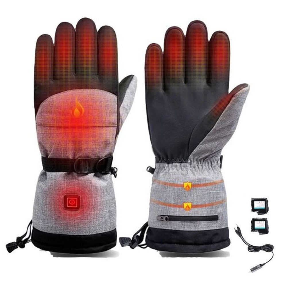 1 Pair Touch Screen Electric Thermal Gloves Winter Waterproof Heating Hand Warmer for Snowboard Cycling Ski with Battery
