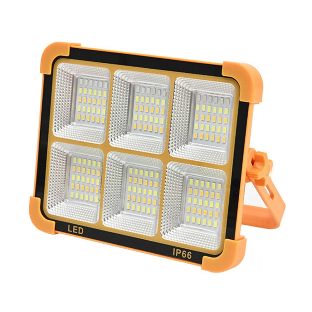 6 Grids Design Solar Powered 6000W Rechargeable Floodlight Outdoor Camping Emergency Lamp with Stand