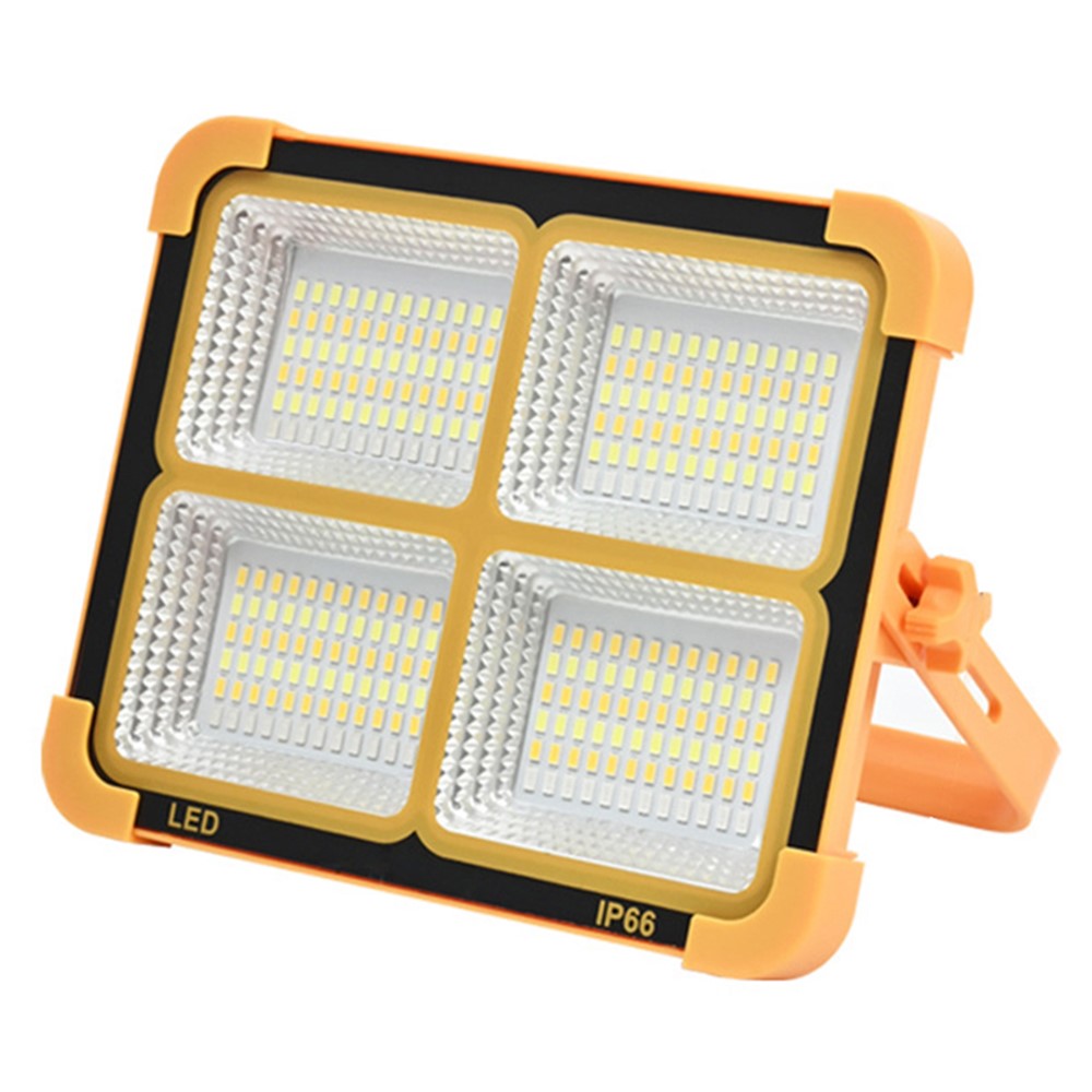 Large 4 Grid 7000W Solar LED Light Outdoor Camping Rechargeable Floodlight Super Bright Emergency Lamp