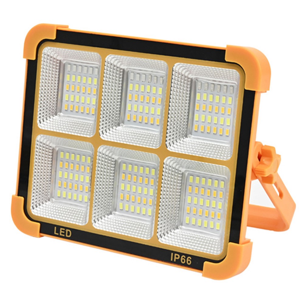 Large 6 Grid 7000W Solar LED Light Outdoor Camping Rechargeable Floodlight Super Bright Emergency Lamp