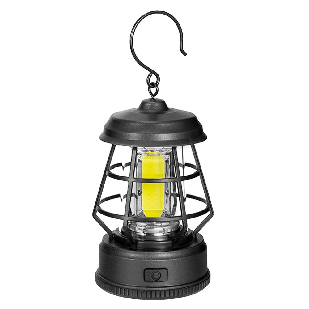 Vintage Portable Outdoor Camping Light Tent Lantern Hanging Lamp, Dry Battery Powered
