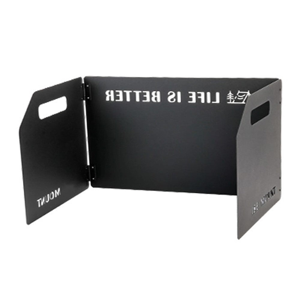 Camping Stove Foldable Windshield Tri-fold Plate Burner Wind Screen for Hiking