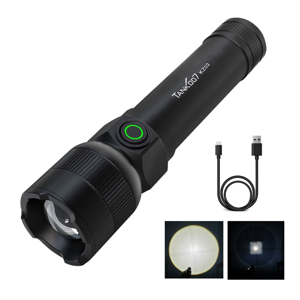 TANK007 KZ02 Zoomable LED Flashlight Outdoor 1000 Lumens Rechargeable High Brightness Torch
