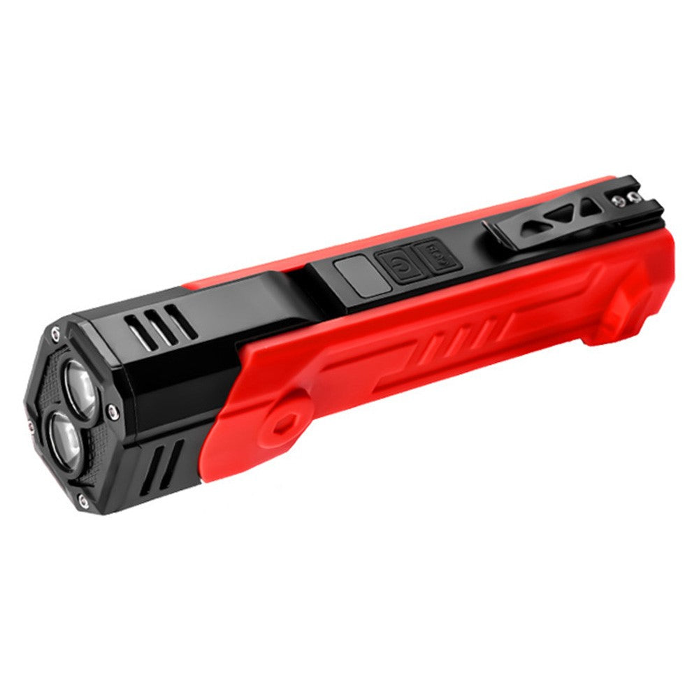 XTE + COB Dual Light Source Flashlight 180 Degree Rotatable Magnetic Work Light with Clip
