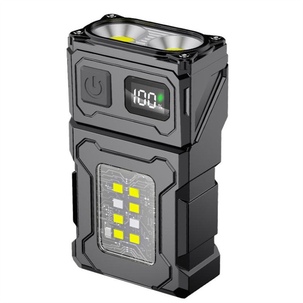 DC08 Super Bright Floodlight Side Light Rotatable Head Rechargeable Mini Flashlight with Stainless Steel Clip