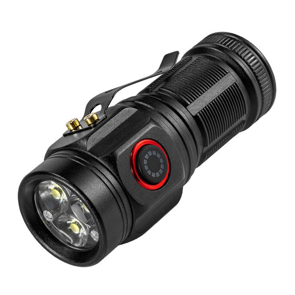 W5182 Portable Flashlight with Clip, High Brightness 3-LED Night Light Battery-Operated Mini Light for Camping Fishing