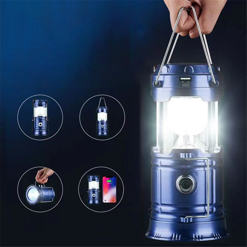 Solar Camping Light USB Charging LED Tent Lantern Lamp Phone Power Bank