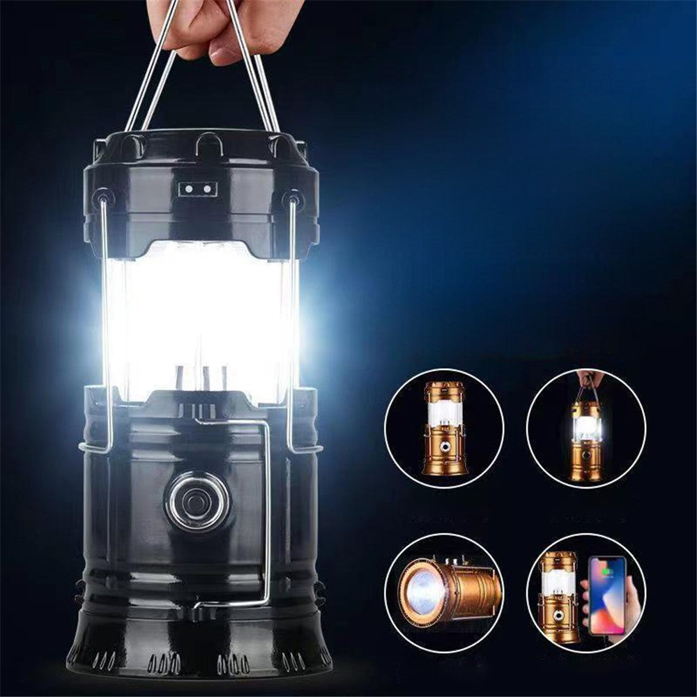 Solar Camping Light USB Charging LED Tent Lantern Lamp Phone Power Bank