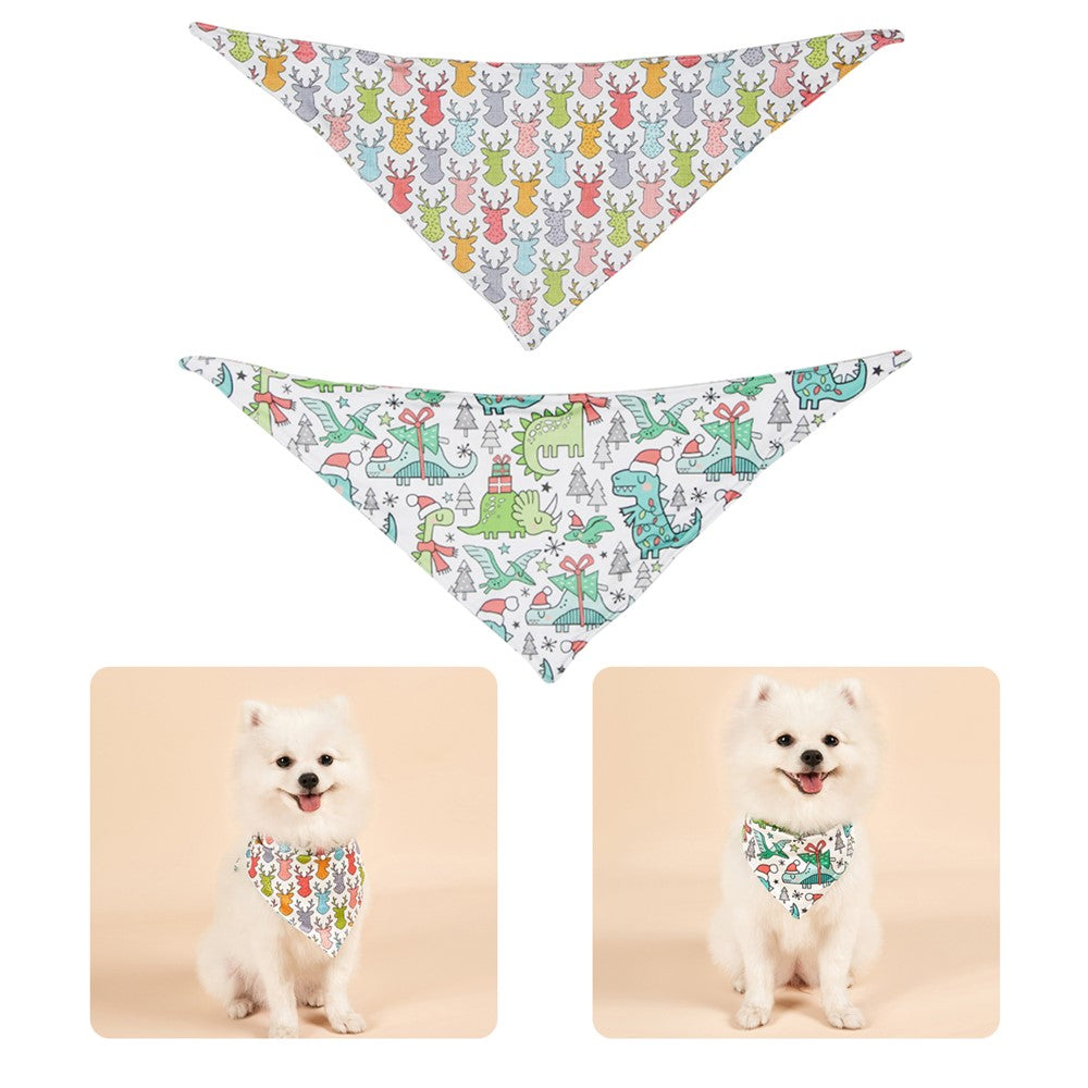 Christmas Dog Bandanas Pet Bib Bandanas Pet Scarf Washable Dog Bib Costume Size: S