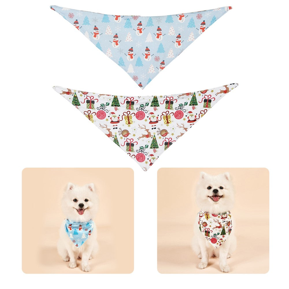 Christmas Dog Bandanas Pet Bib Bandanas Pet Scarf Washable Dog Bib Costume Size: S