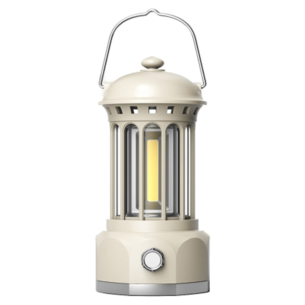 Rechargeable COB Camping Light Retro Style Tent Hanging Light Lantern Lamp for Hiking Evening Party, Size: L