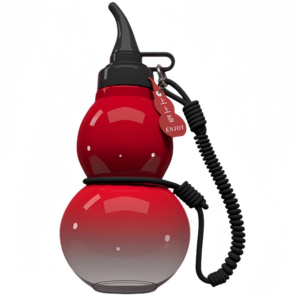 800ml Large Capacity Gourd Shape Tritan Sports Water Bottle with Pendant and Lanyard BPA Free, No FDA