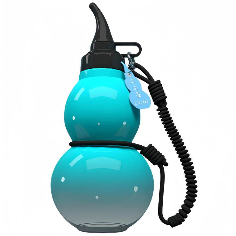 800ml Large Capacity Gourd Shape Tritan Sports Water Bottle with Pendant and Lanyard BPA Free, No FDA