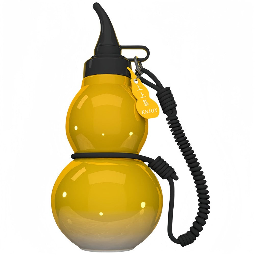 800ml Large Capacity Gourd Shape Tritan Sports Water Bottle with Pendant and Lanyard BPA Free, No FDA