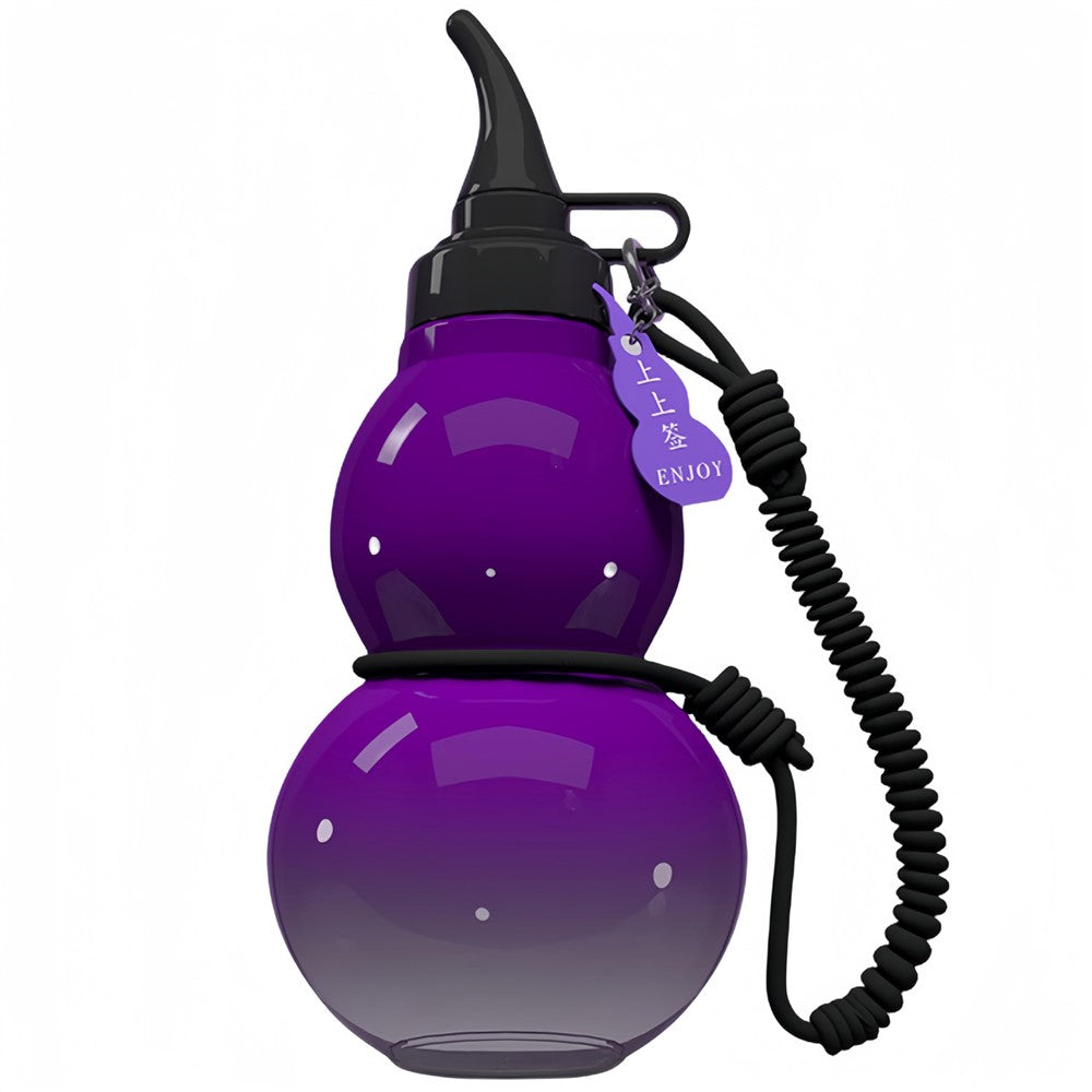 800ml Large Capacity Gourd Shape Tritan Sports Water Bottle with Pendant and Lanyard BPA Free, No FDA