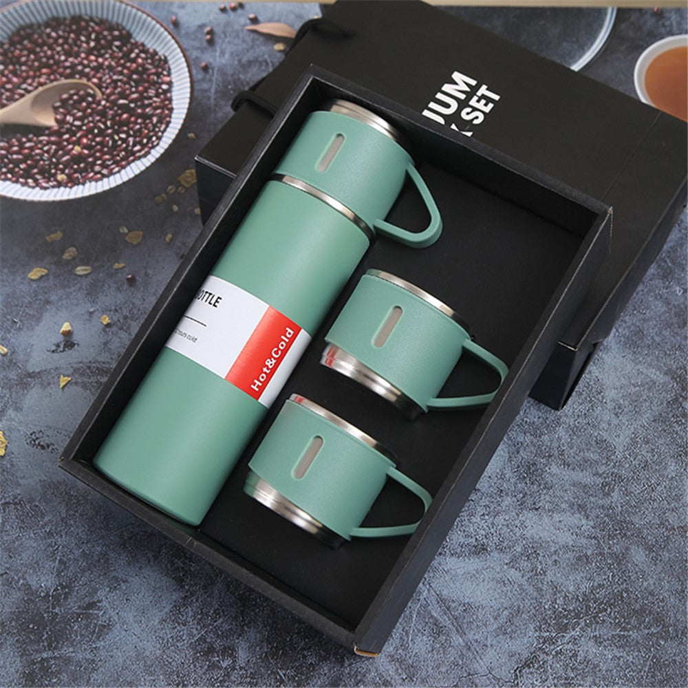 500ml 304 Stainless Steel Vacuum Insulated Water Bottle Leakproof Water Cup Mug with 3 Lid Cover without FDA Certificate